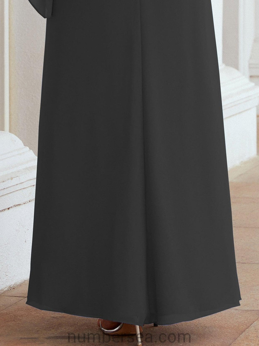 Sunnderly Formal Party Gown Dress Long Mother of The Bride Dresses with Ruffle Cape SY28026