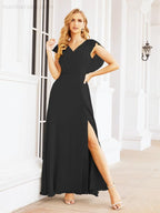 Sunnderly Bridesmaid Dresses Cape Formal Prom Dress Open Back Gowns for Mother of The Bride SY28058