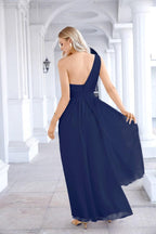 Ladies Chiffon One Shoulder Bridesmaid Evening Dress Wedding Party Evening Dress 28133