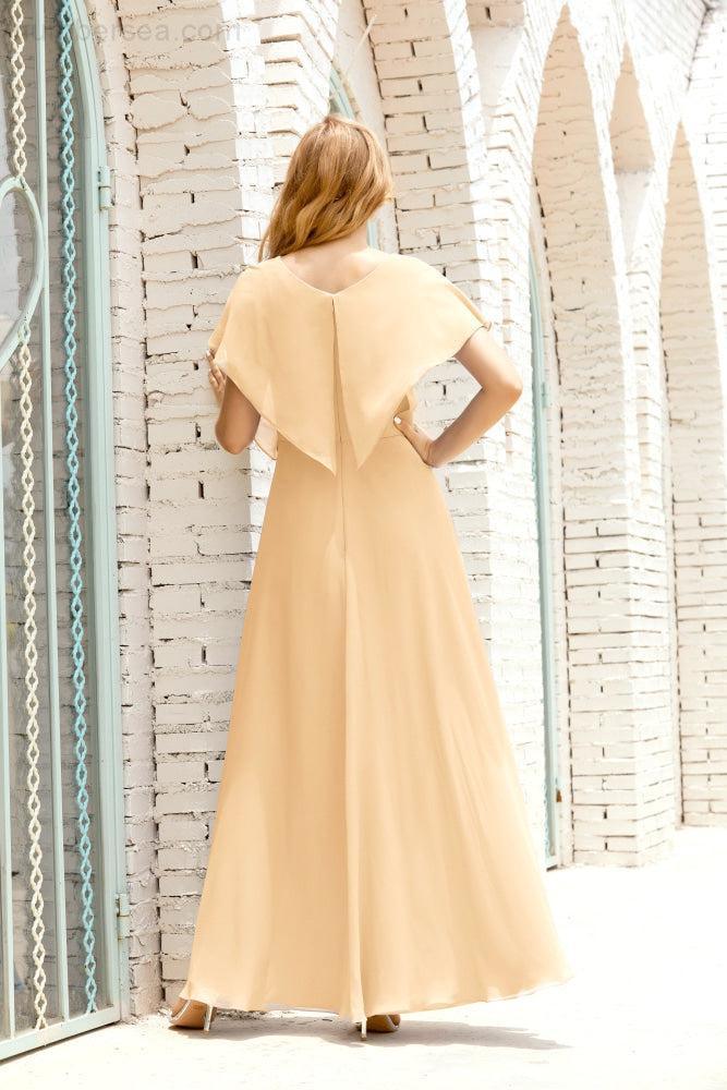 Baoleely  Mother of The Bride Dresses Plus Size V-Neck Floor Length Formal Prom Dress for Wedding Guest 28020