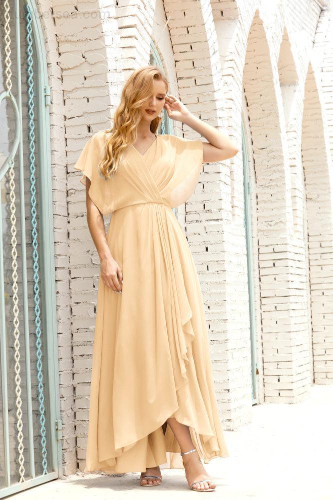 Baoleely  Mother of The Bride Dresses Plus Size V-Neck Floor Length Formal Prom Dress for Wedding Guest 28020