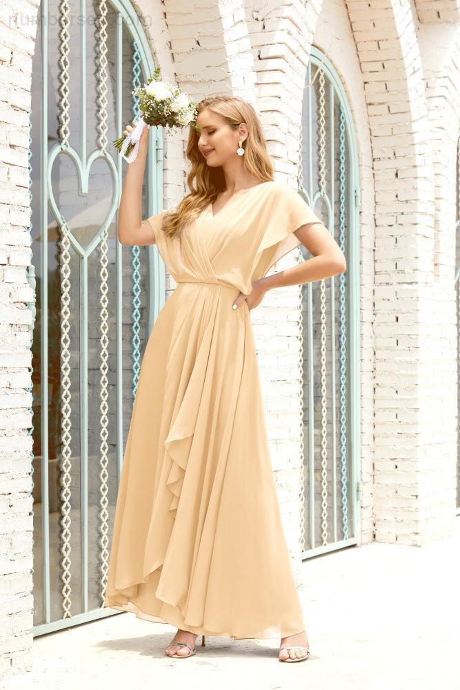 Baoleely  Mother of The Bride Dresses Plus Size V-Neck Floor Length Formal Prom Dress for Wedding Guest 28020