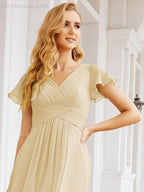 Baoleely Formal Prom Gowns for Mother of The Bride Cap Sleeves Bridesmaid Dress 28047