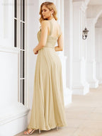 Numbersea Crisscross Halter Bridesmaid Dresses for Party Wedding Evening Prom Maxi Ball Gowns 28053