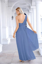Ladies Chiffon One Shoulder Bridesmaid Evening Dress Wedding Party Evening Dress 28133