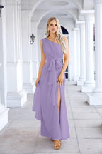 Ladies Chiffon One Shoulder Bridesmaid Evening Dress Wedding Party Evening Dress 28133