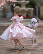 Ball-Gown/Princess Satin Knee-length Flower Girl Dress