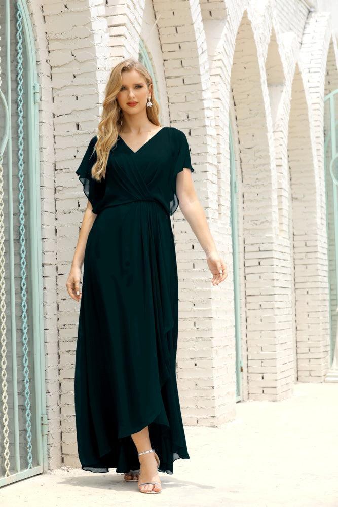 Baoleely  Mother of The Bride Dresses Plus Size V-Neck Floor Length Formal Prom Dress for Wedding Guest 28020