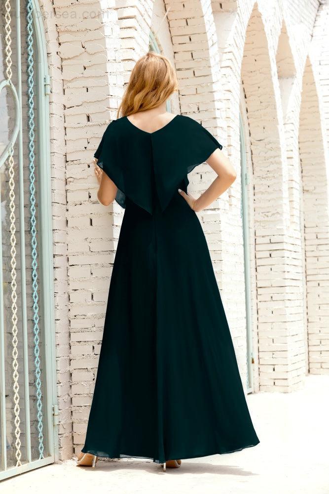 Baoleely  Mother of The Bride Dresses Plus Size V-Neck Floor Length Formal Prom Dress for Wedding Guest 28020