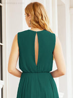 Numbersea Sleeveless Long Bridesmaid Dress A line Formal Evening Prom Gown 28025