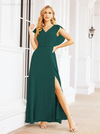 Sunnderly Bridesmaid Dresses Cape Formal Prom Dress Open Back Gowns for Mother of The Bride SY28058