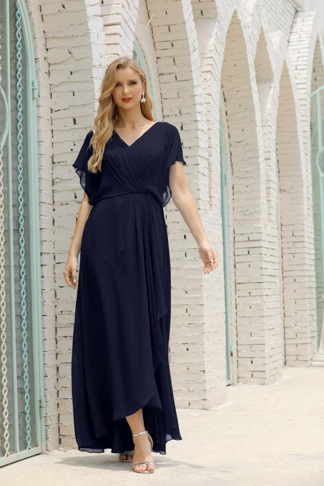 Baoleely  Mother of The Bride Dresses Plus Size V-Neck Floor Length Formal Prom Dress for Wedding Guest 28020