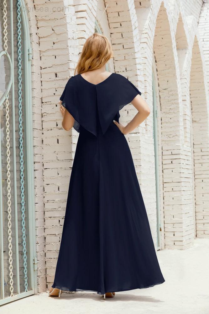 Baoleely  Mother of The Bride Dresses Plus Size V-Neck Floor Length Formal Prom Dress for Wedding Guest 28020