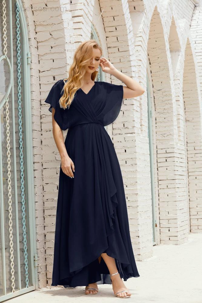 Baoleely  Mother of The Bride Dresses Plus Size V-Neck Floor Length Formal Prom Dress for Wedding Guest 28020