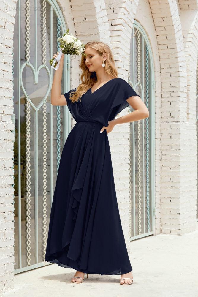 Baoleely  Mother of The Bride Dresses Plus Size V-Neck Floor Length Formal Prom Dress for Wedding Guest 28020