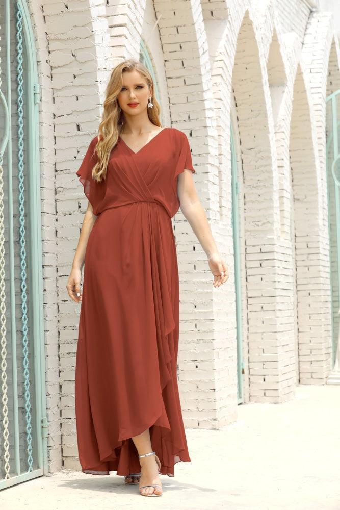 Baoleely  Mother of The Bride Dresses Plus Size V-Neck Floor Length Formal Prom Dress for Wedding Guest 28020