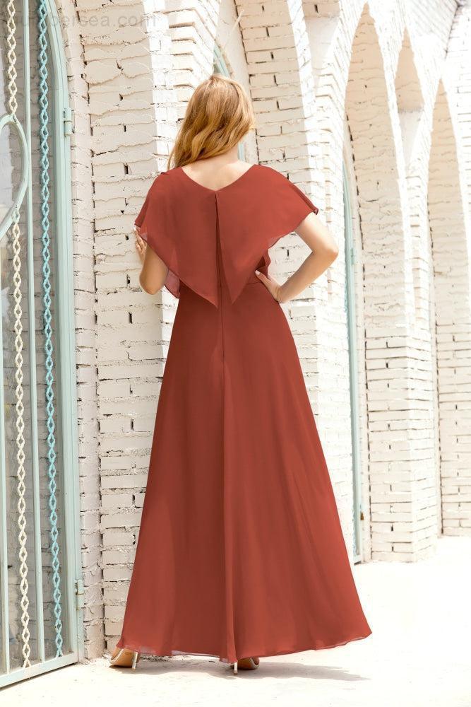 Baoleely  Mother of The Bride Dresses Plus Size V-Neck Floor Length Formal Prom Dress for Wedding Guest 28020