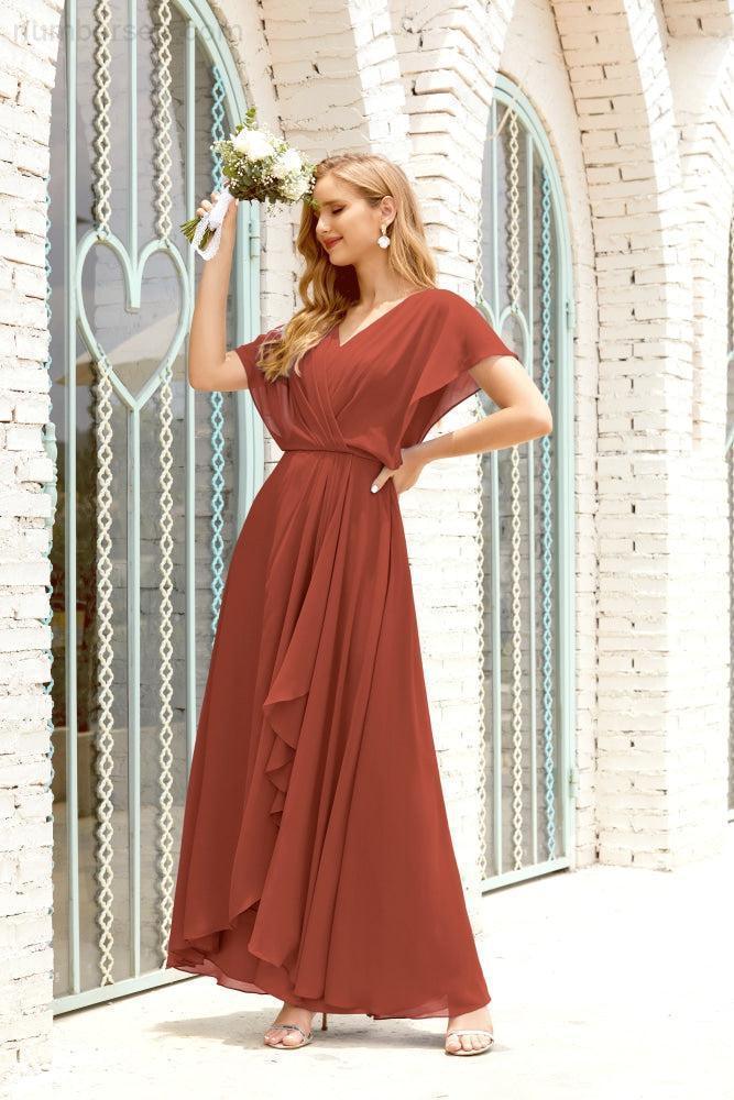 Baoleely  Mother of The Bride Dresses Plus Size V-Neck Floor Length Formal Prom Dress for Wedding Guest 28020