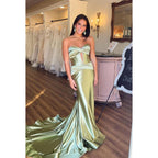Elegant & Luxurious Off-Shoulder Sleeveless Mermaid Ruched Party Prom Dress