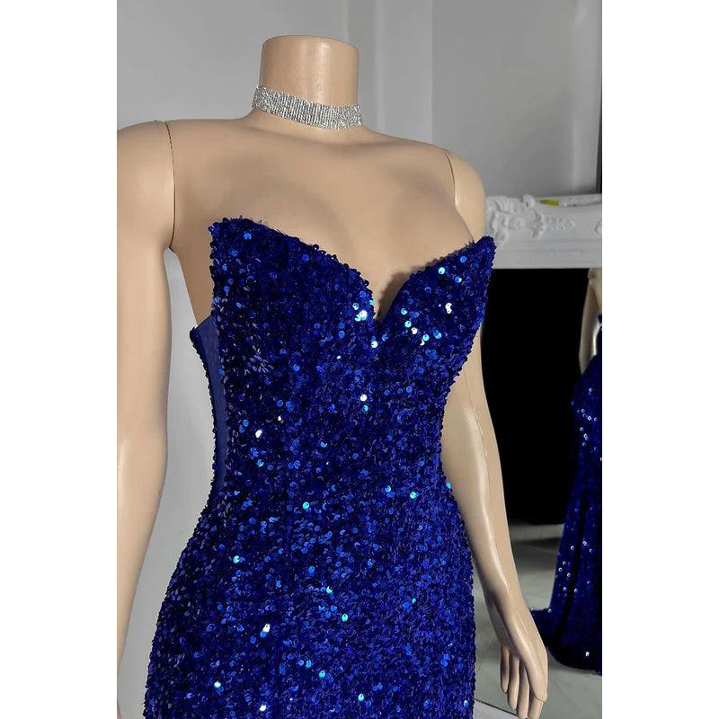 Sheath/Column Charming V-Neck Sleeveless Sequins Lace-up Evening Prom Dress