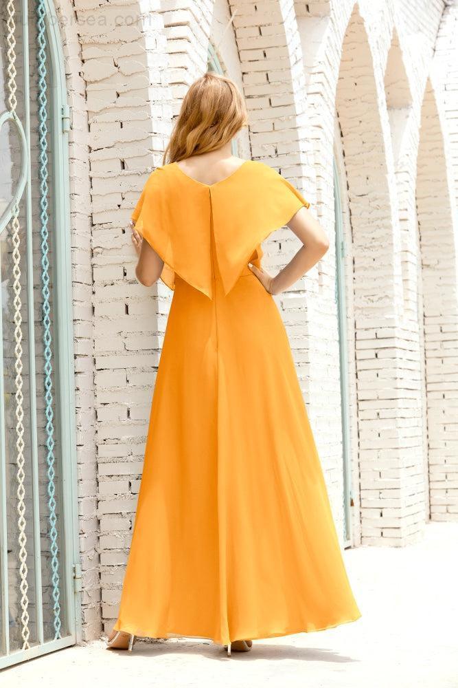 Baoleely  Mother of The Bride Dresses Plus Size V-Neck Floor Length Formal Prom Dress for Wedding Guest 28020