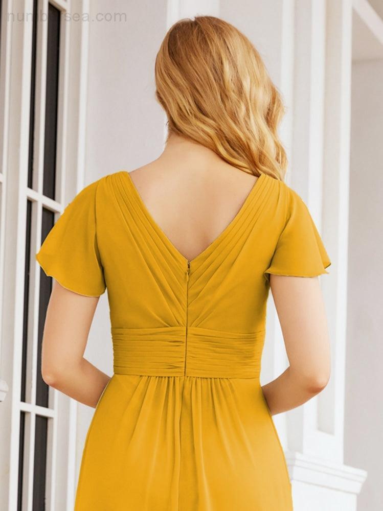 Baoleely Formal Prom Gowns for Mother of The Bride Cap Sleeves Bridesmaid Dress 28047