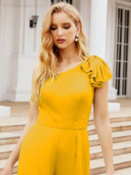 Numbersea Women's One Shoulder Long Jumpsuit Formal Evening Dress Long Bridesmaid Dresses Pants Wedding Party 28034