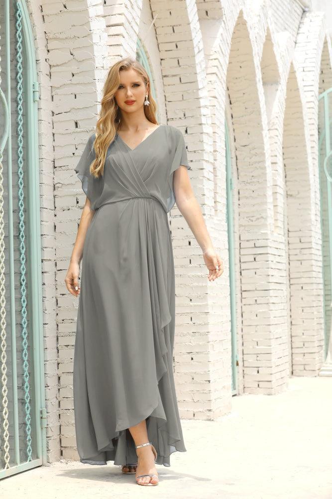 Baoleely  Mother of The Bride Dresses Plus Size V-Neck Floor Length Formal Prom Dress for Wedding Guest 28020