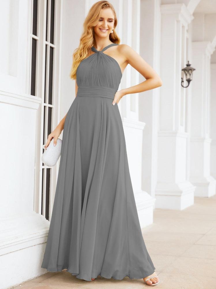 Numbersea Crisscross Halter Bridesmaid Dresses for Party Wedding Evening Prom Maxi Ball Gowns 28053