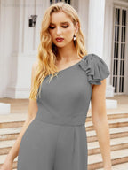 Numbersea Women's One Shoulder Long Jumpsuit Formal Evening Dress Long Bridesmaid Dresses Pants Wedding Party 28034