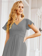 Baoleely Formal Prom Gowns for Mother of The Bride Cap Sleeves Bridesmaid Dress 28047