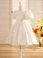 Ball-Gown/Princess Satin Knee-length Flower Girl Dress