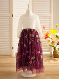 Tulle A-Line Full-Length Garden Boho Flower Girl Dress