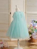 Ball-Gown/Princess Tulle Knee-length 1st Birthday Party Baby Girl Dress