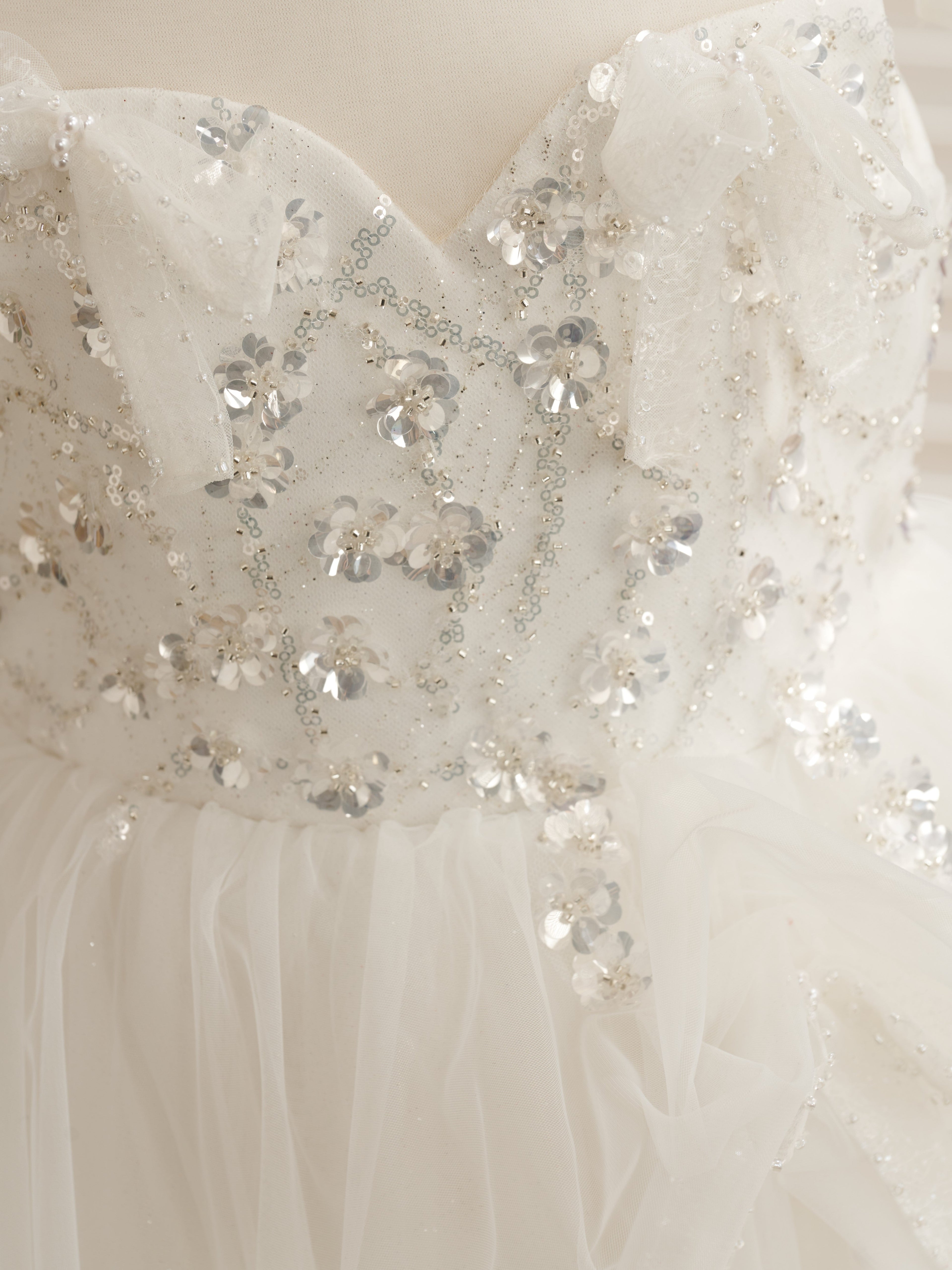 Ball-Gown/Princess Satin Tulle Floor-length Flower Girl Dress