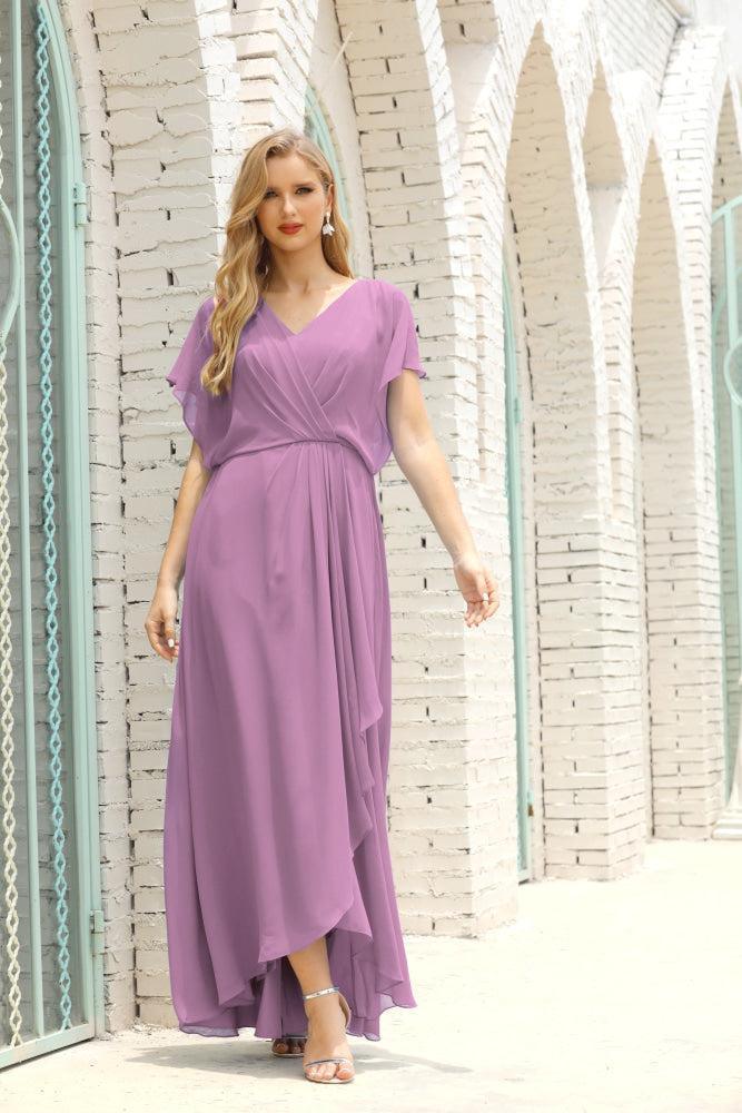 Baoleely  Mother of The Bride Dresses Plus Size V-Neck Floor Length Formal Prom Dress for Wedding Guest 28020