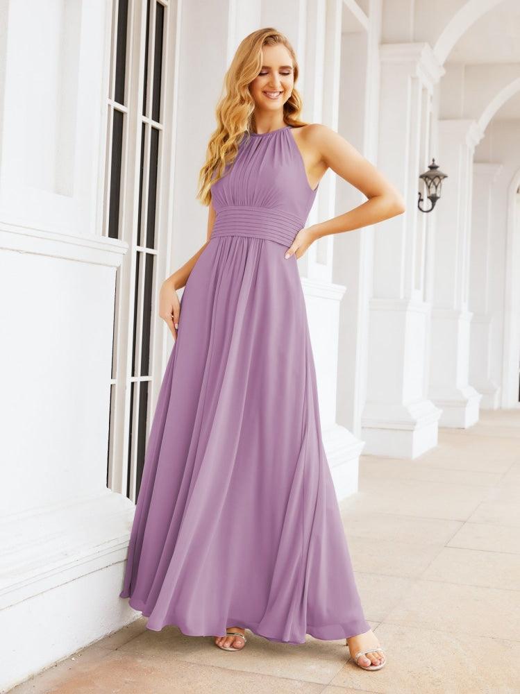 Numbersea Keyhole Bridesmaid Dresses Sleeveless Formal Evening Party Prom Gowns 28043
