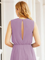 Numbersea Sleeveless Long Bridesmaid Dress A line Formal Evening Prom Gown 28025