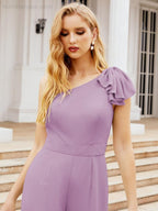Numbersea Women's One Shoulder Long Jumpsuit Formal Evening Dress Long Bridesmaid Dresses Pants Wedding Party 28034