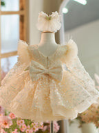 Sequins Tulle Knee-length Baby Girl Dress