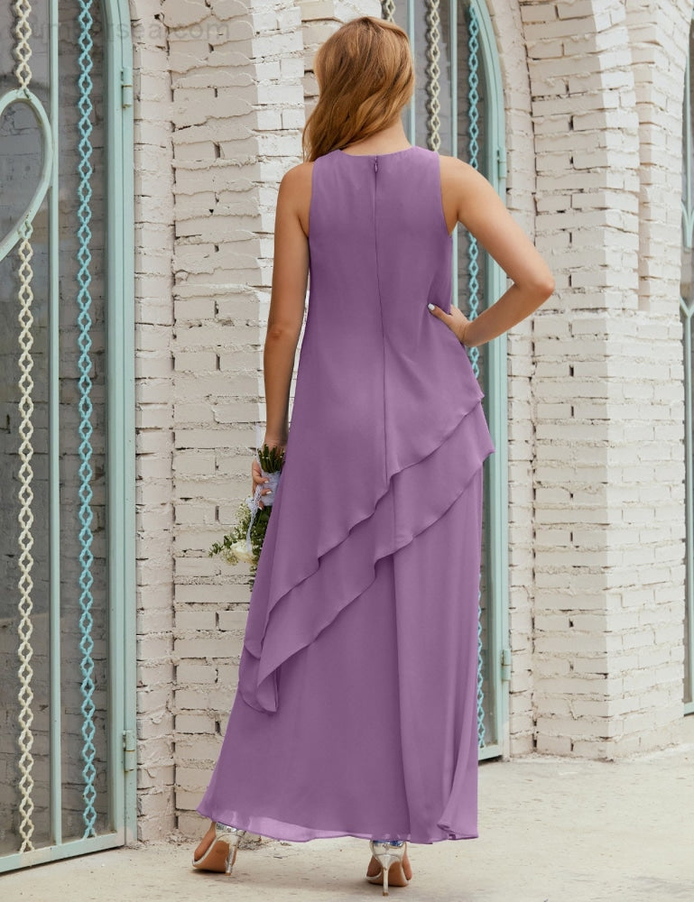 Chiffon Long Plus Size Mother of Bride Dresses Formal Bridesmaid Prom Gown SY28019