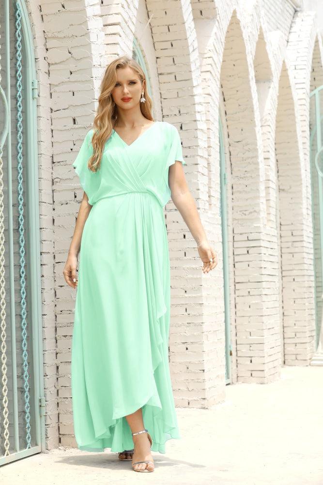 Baoleely  Mother of The Bride Dresses Plus Size V-Neck Floor Length Formal Prom Dress for Wedding Guest 28020