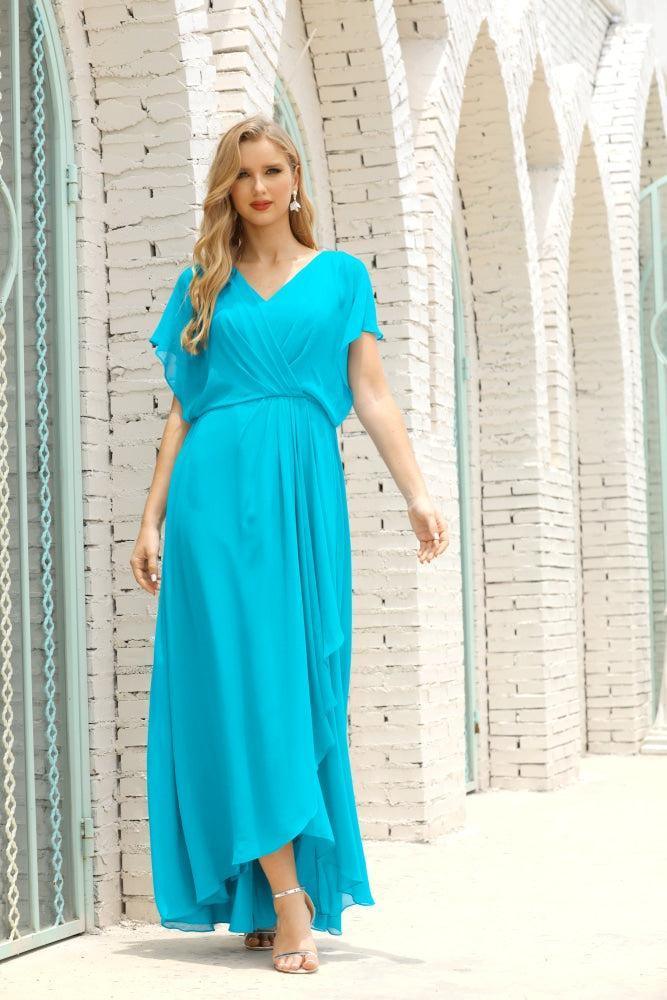 Baoleely  Mother of The Bride Dresses Plus Size V-Neck Floor Length Formal Prom Dress for Wedding Guest 28020