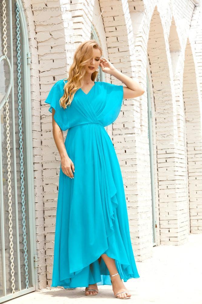 Baoleely  Mother of The Bride Dresses Plus Size V-Neck Floor Length Formal Prom Dress for Wedding Guest 28020