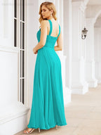 Numbersea Crisscross Halter Bridesmaid Dresses for Party Wedding Evening Prom Maxi Ball Gowns 28053