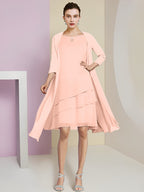 A-Line/Princess Jewel Neck Knee-Length Mother of the Bride Dresses