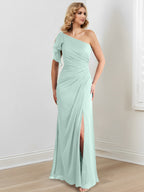Sheath/Column One-Shoulder Floor-Length Mother of the Bride Dresses
