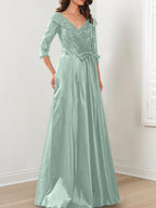 A-Line/Princess V-Neck Floor-Length Mother of the Bride Dresses