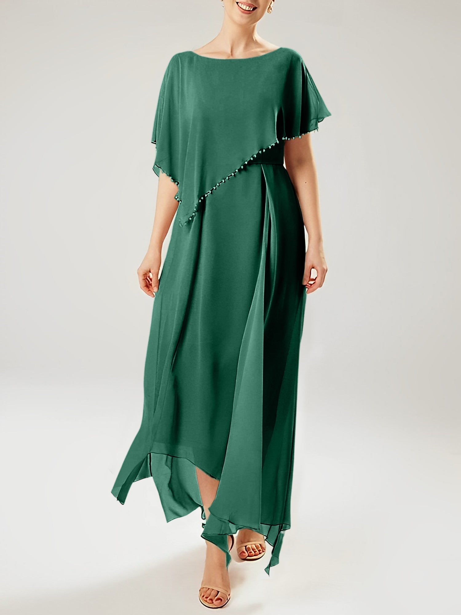 Sheath/Column Scoop Short Sleeves Mother of the Bride Dresses with Tassel