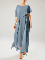 Sheath/Column Scoop Short Sleeves Mother of the Bride Dresses with Tassel